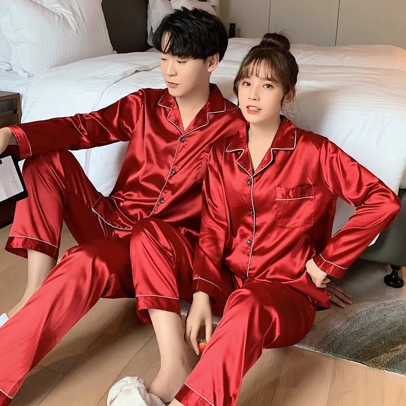 Luxury Silk Satin Couple's Pajama Set™