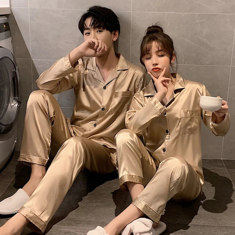Luxury Silk Satin Couple's Pajama Set™