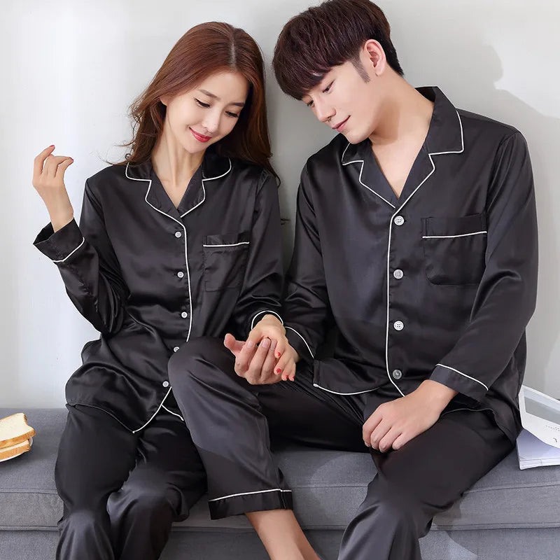 Luxury Silk Satin Couple's Pajama Set™