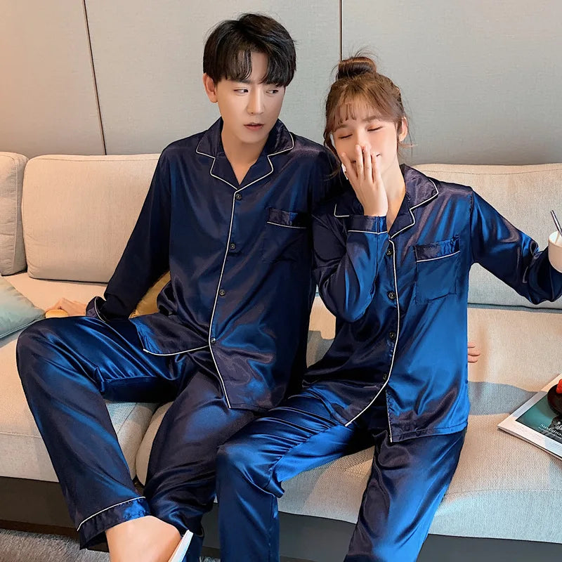 Luxury Silk Satin Couple's Pajama Set™