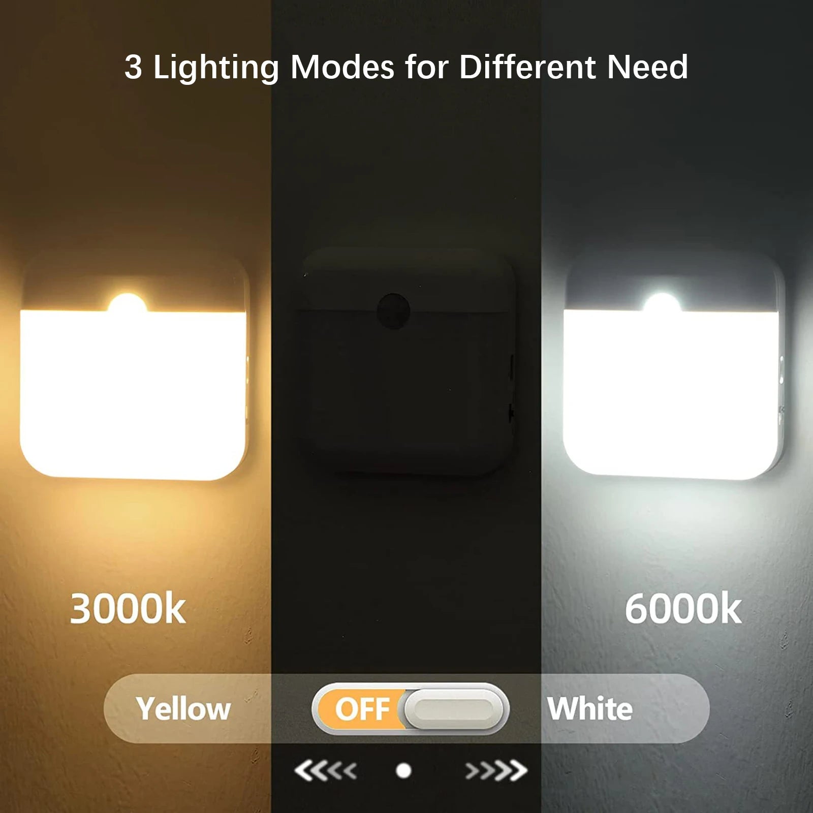 LED Wireless Night Light, Human Motion Sensor Lantern Rechargeable Wall Lamp, for Camping Summer Stairs Closet Kitchen Toilet