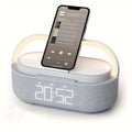 2025 Smart Alarm Clock - 15W Wireless Charger, Bluetooth Speaker, FM Radio & LED Night Light - Perfect Bedside Gift
