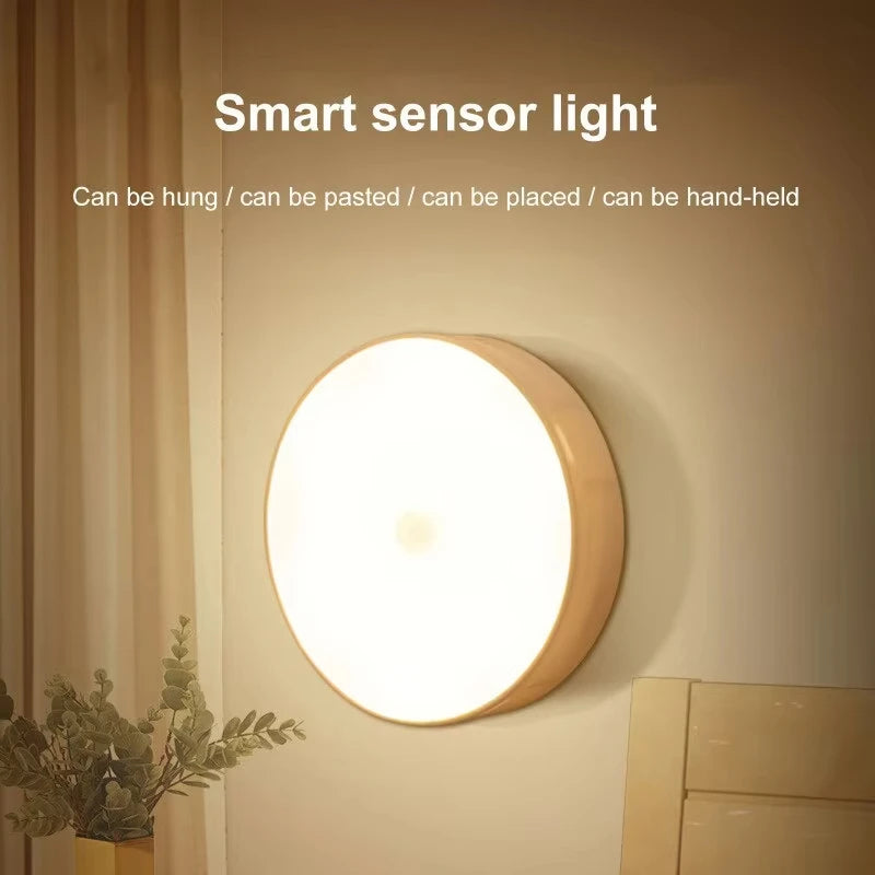 Smart Human Sensor LED Night Light USB Charging Wireless Magnetic Mount Emergency Auto Lighting Lamp for Home Office Hallway