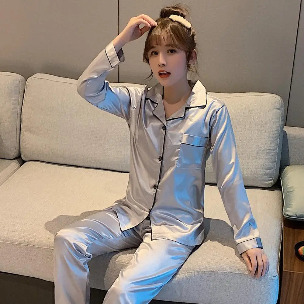 Luxury Silk Satin Couple's Pajama Set™